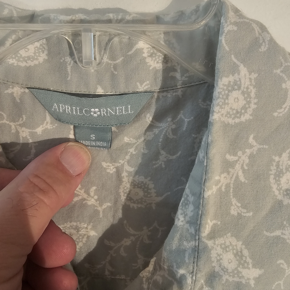April Cornell Small Patchwork Prairie Dress Cottagecore Floral Tiered Button - Picture 3 of 10